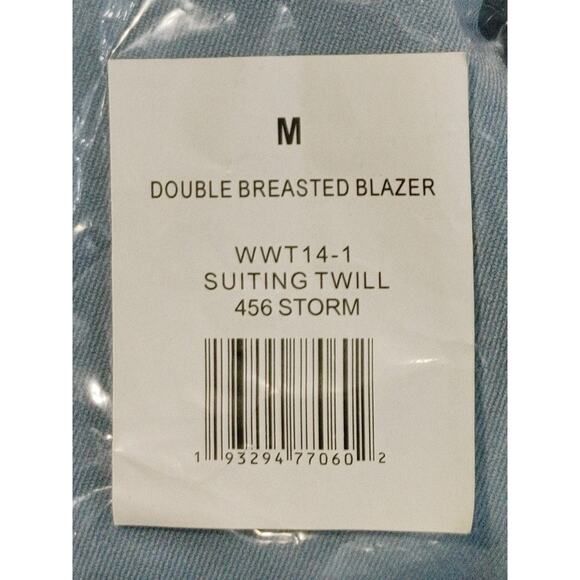 Revolve WeWoreWhat Double Breasted Blazer Suiting Twill Storm Blue Womens M NWT - Picture 10 of 10